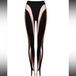 Mugler x H&M Mesh-paneled Stirrup Leggings